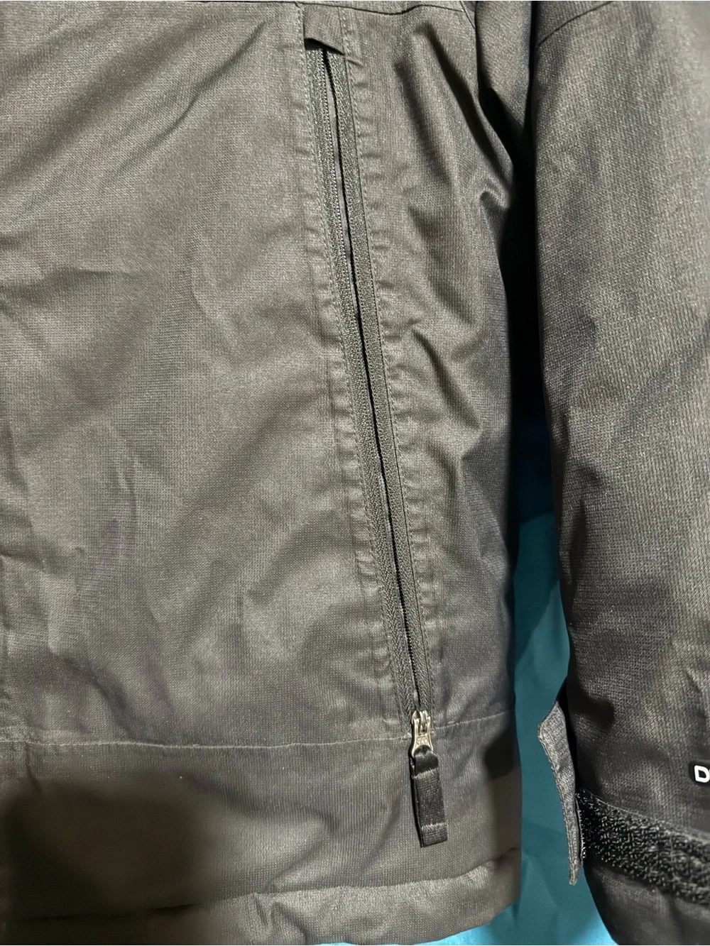 The North Face Kids Black Hooded Shell Jacket with White Logo
